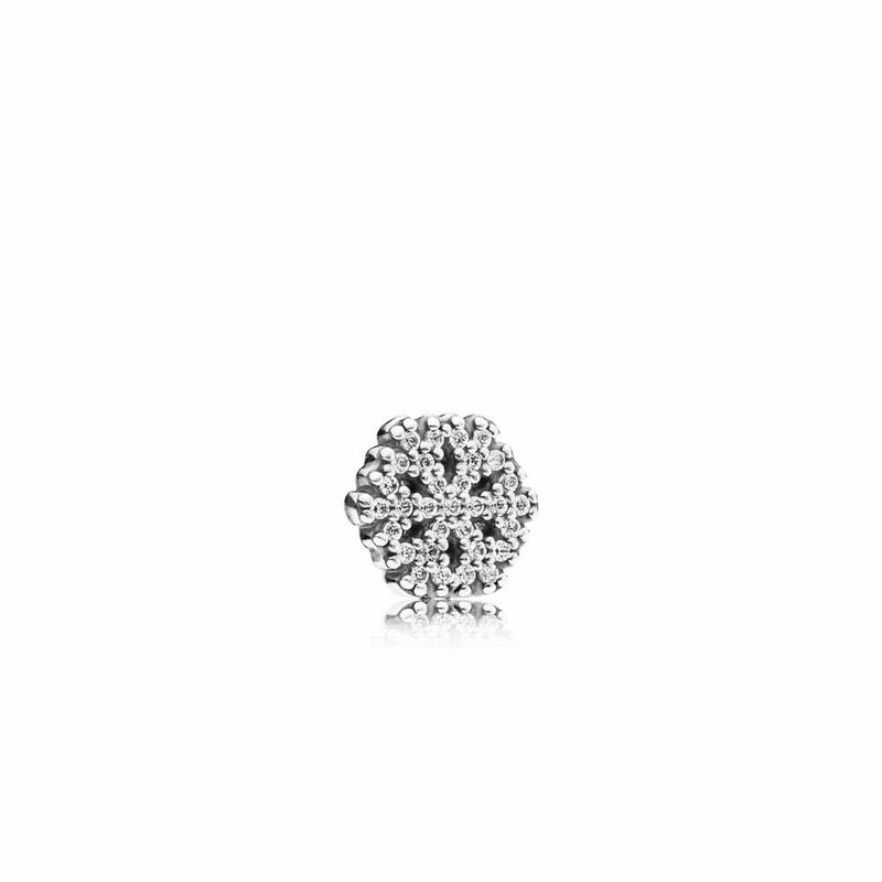 Pandora Sparkling Snowflake Petite Locket Charm - Sterling Silver/Cubic Zirconia - Canada | IH3608DL